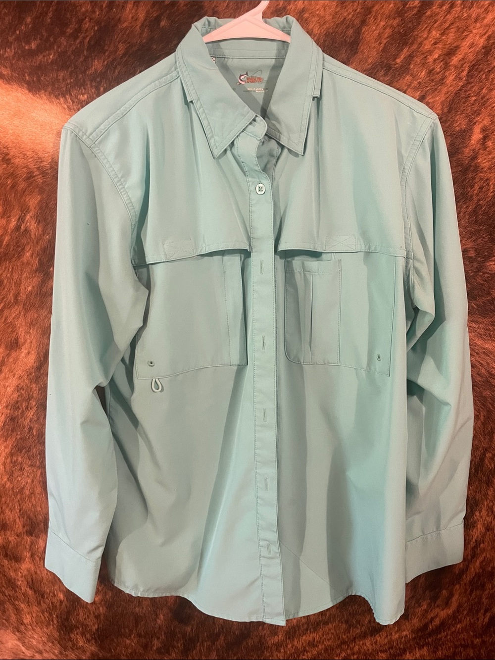 Aqua Green Long Sleeve ventilated shirt